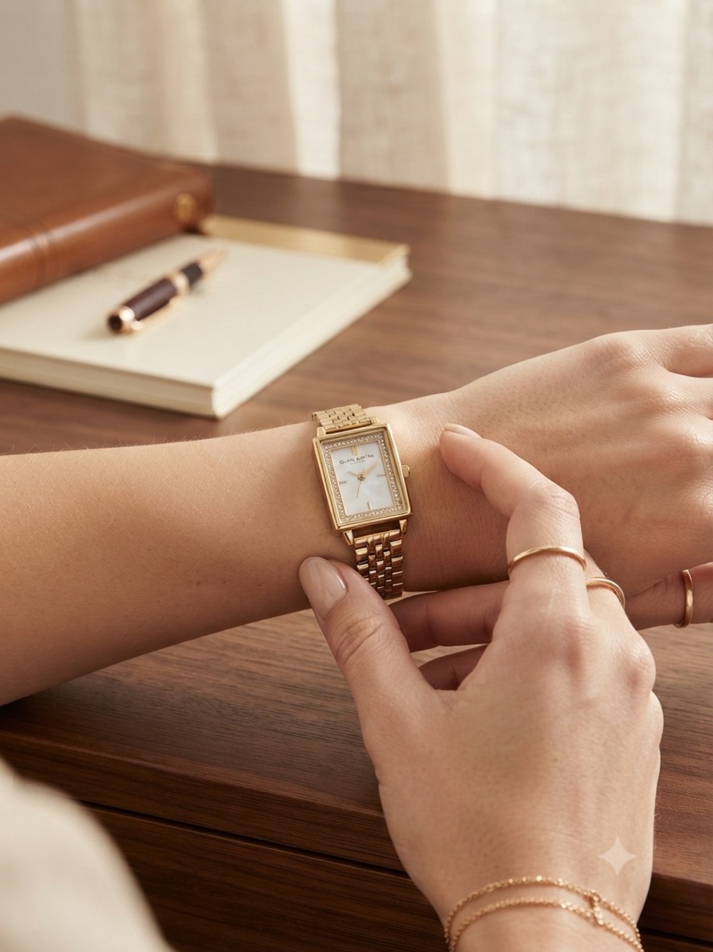OLIVIA BURTON Gold-Tone Square Bracelet Watch with White Dial - Picture 11 of 11